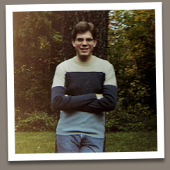 Me in the backyard of our duplex, or rivitalo, at Mikael Soinsisentie 1B12, in the Pukinmäki suburb of Helsinki, late August 1980.